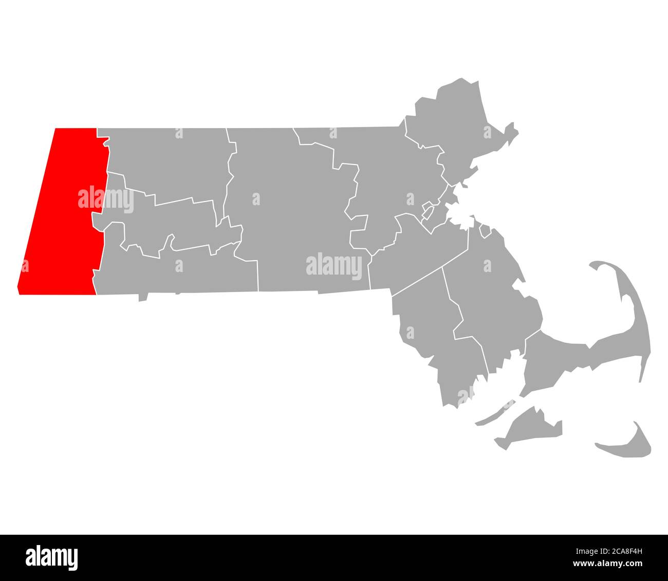 Map of Berkshire in Massachusetts Stock Photo Alamy