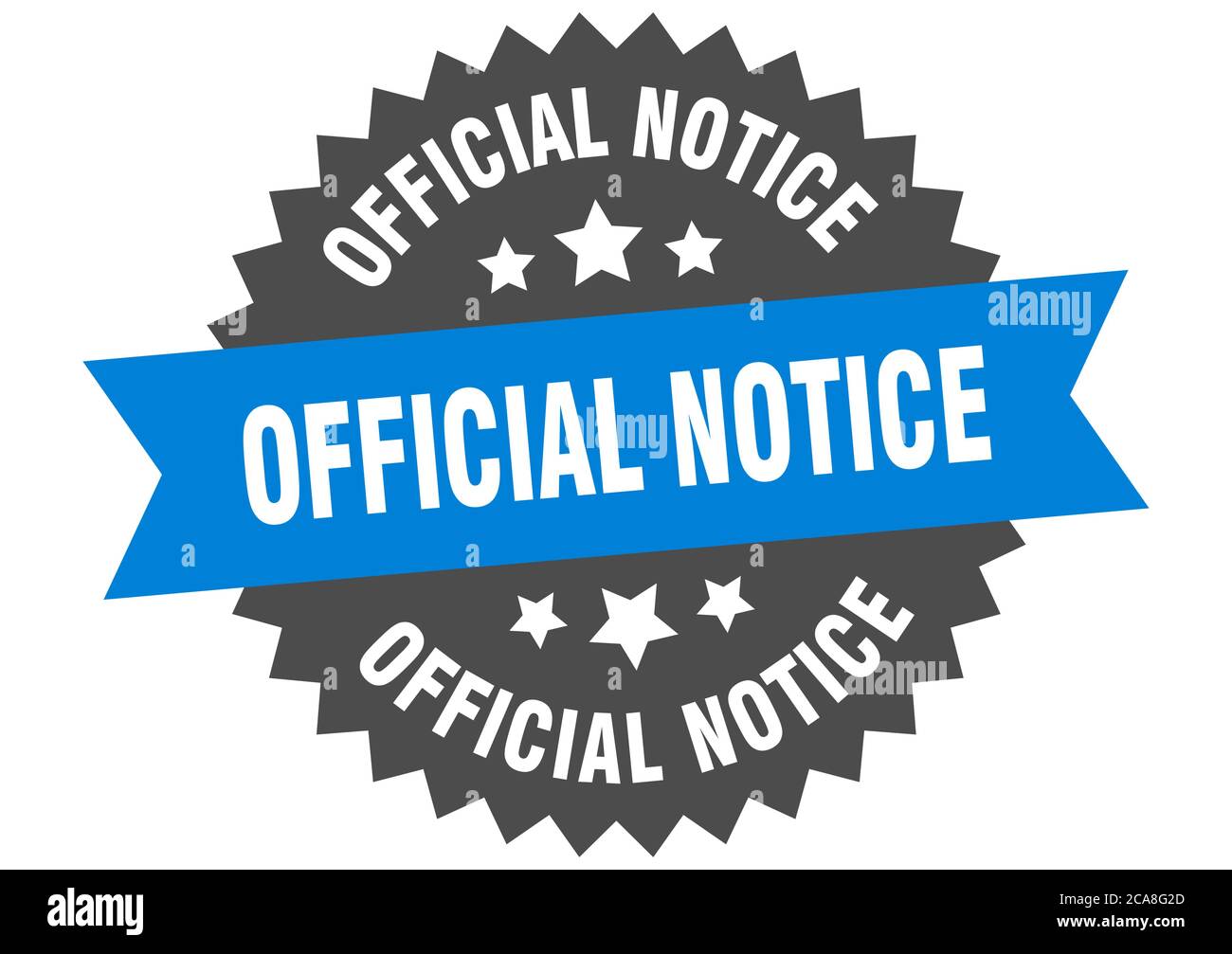 official notice round isolated ribbon label. official notice sign Stock