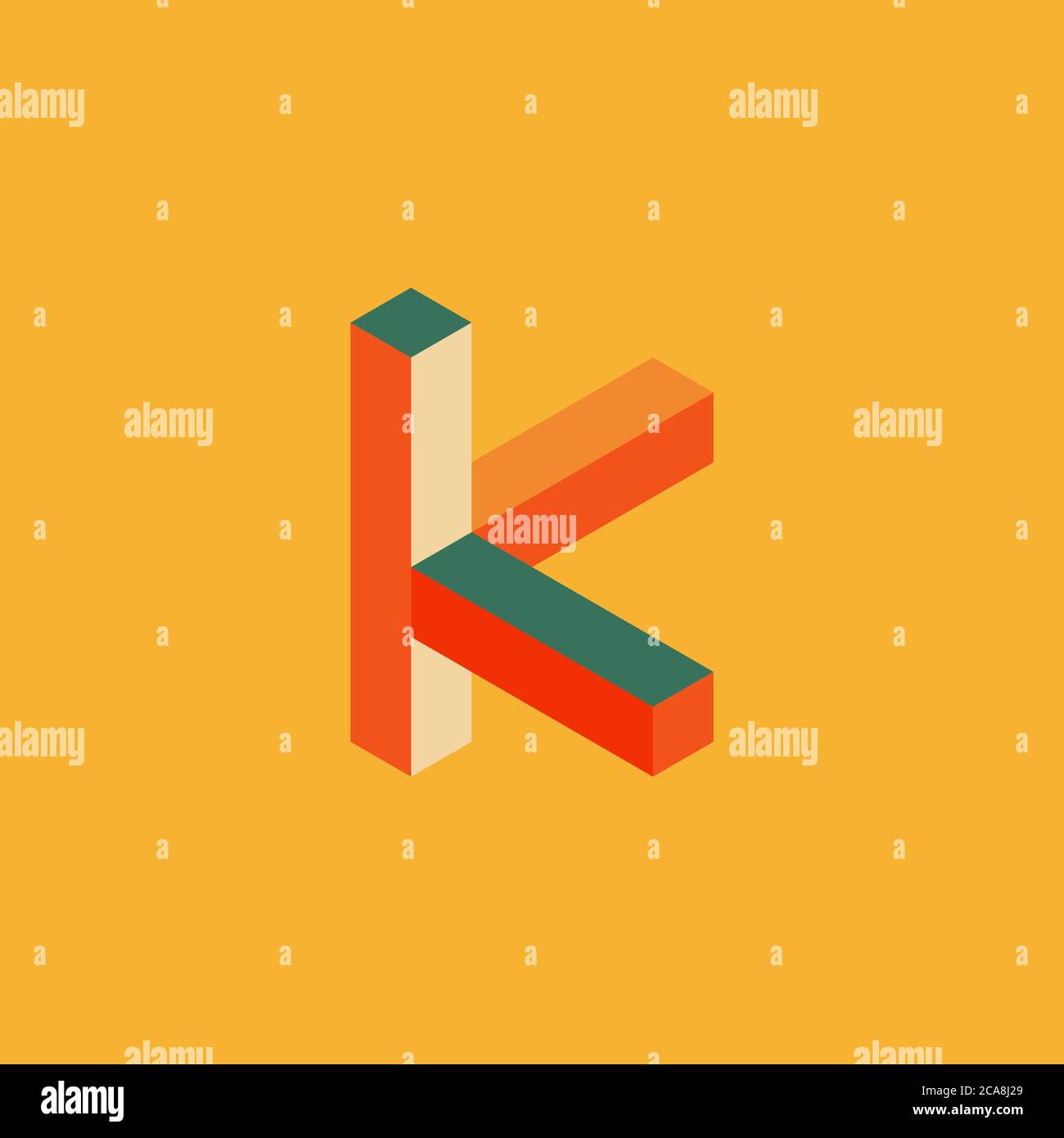 Isometric Letter K Icon Design Element Template Colorful Stock Photo Alamy