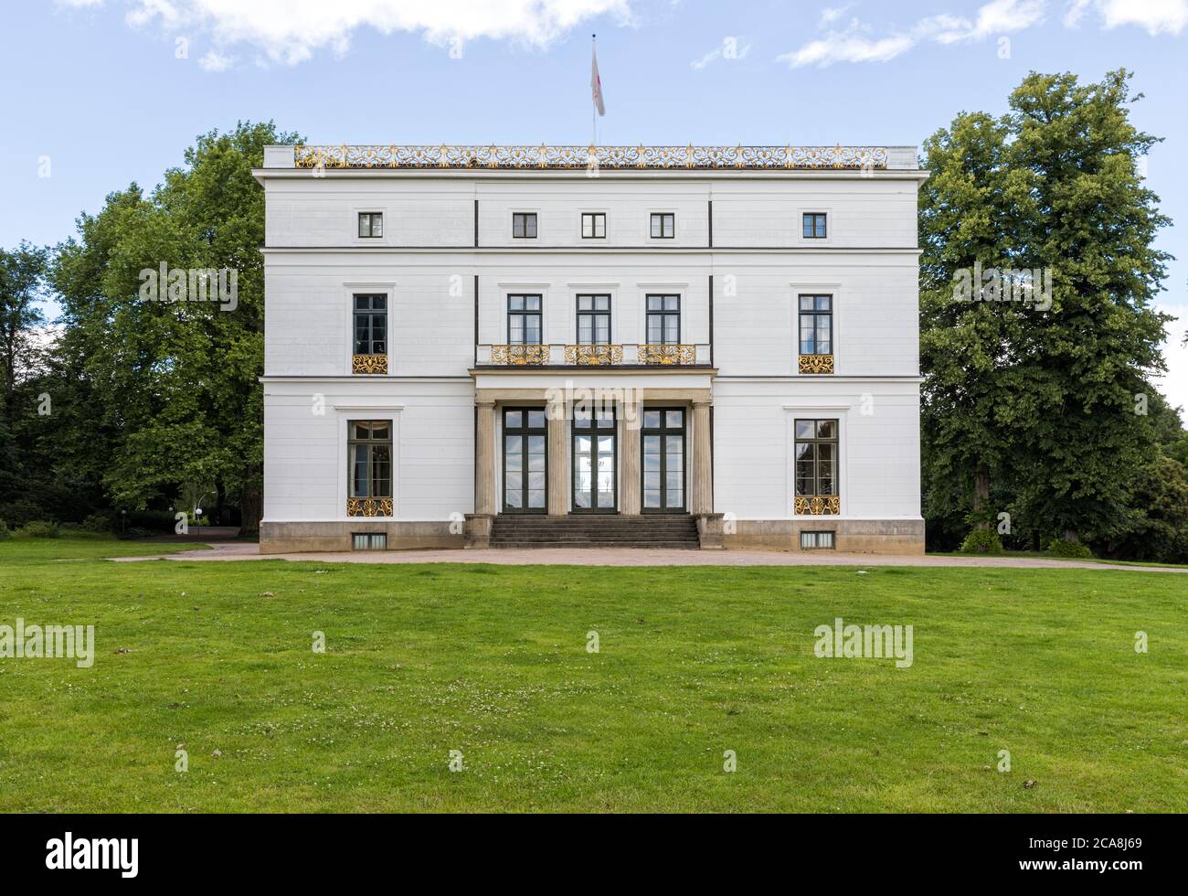 Jenisch House, a classicist villa today acting as an exhibition hall and museum, at Jenischpark, public garden in Hamburg Stock Photo