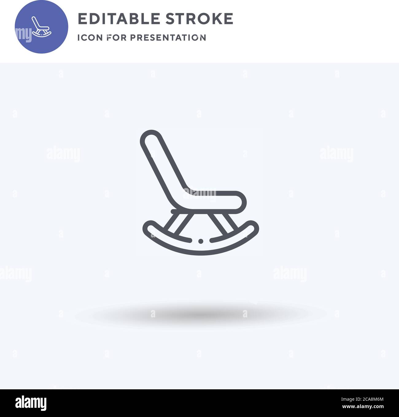Rocking Chair icon vector, filled flat sign, solid pictogram isolated ...
