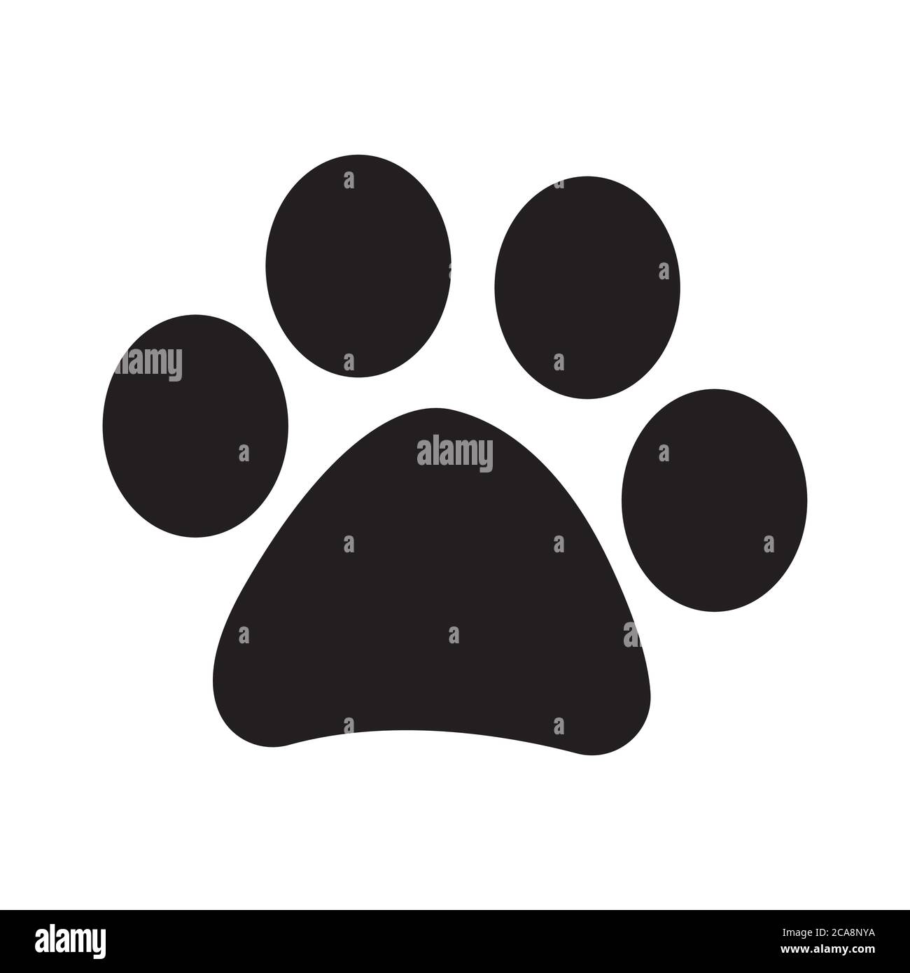 Dog paw print symbol vector icon. Cat footstep mark Stock Vector