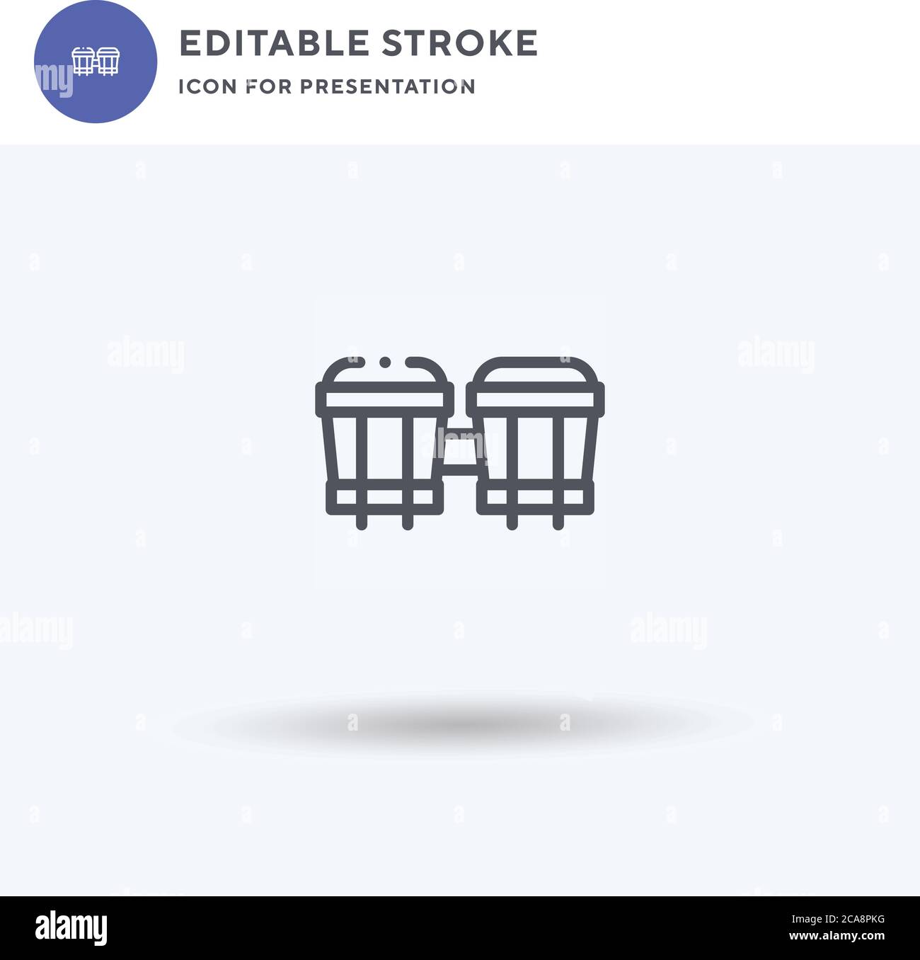 Bongos icon vector, filled flat sign, solid pictogram isolated on white