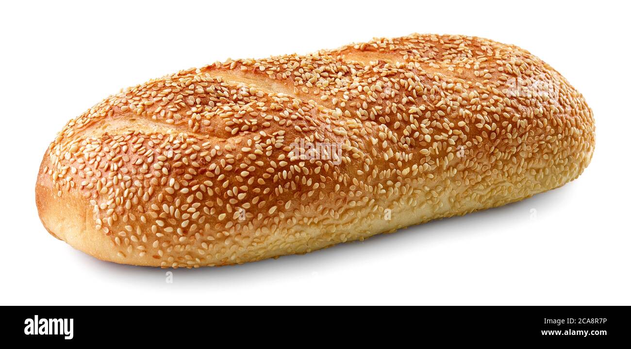 Freshly baked loaf of bread isolated on white background Stock Photo ...