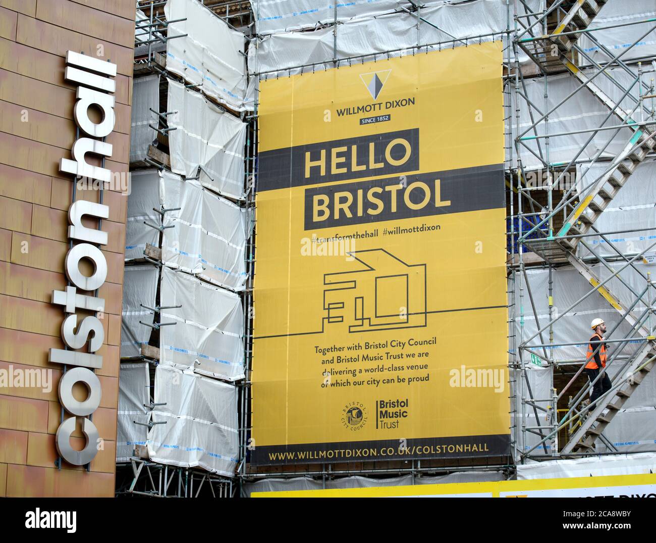The Colston Hall following the toppling of the statue of Edward Colston