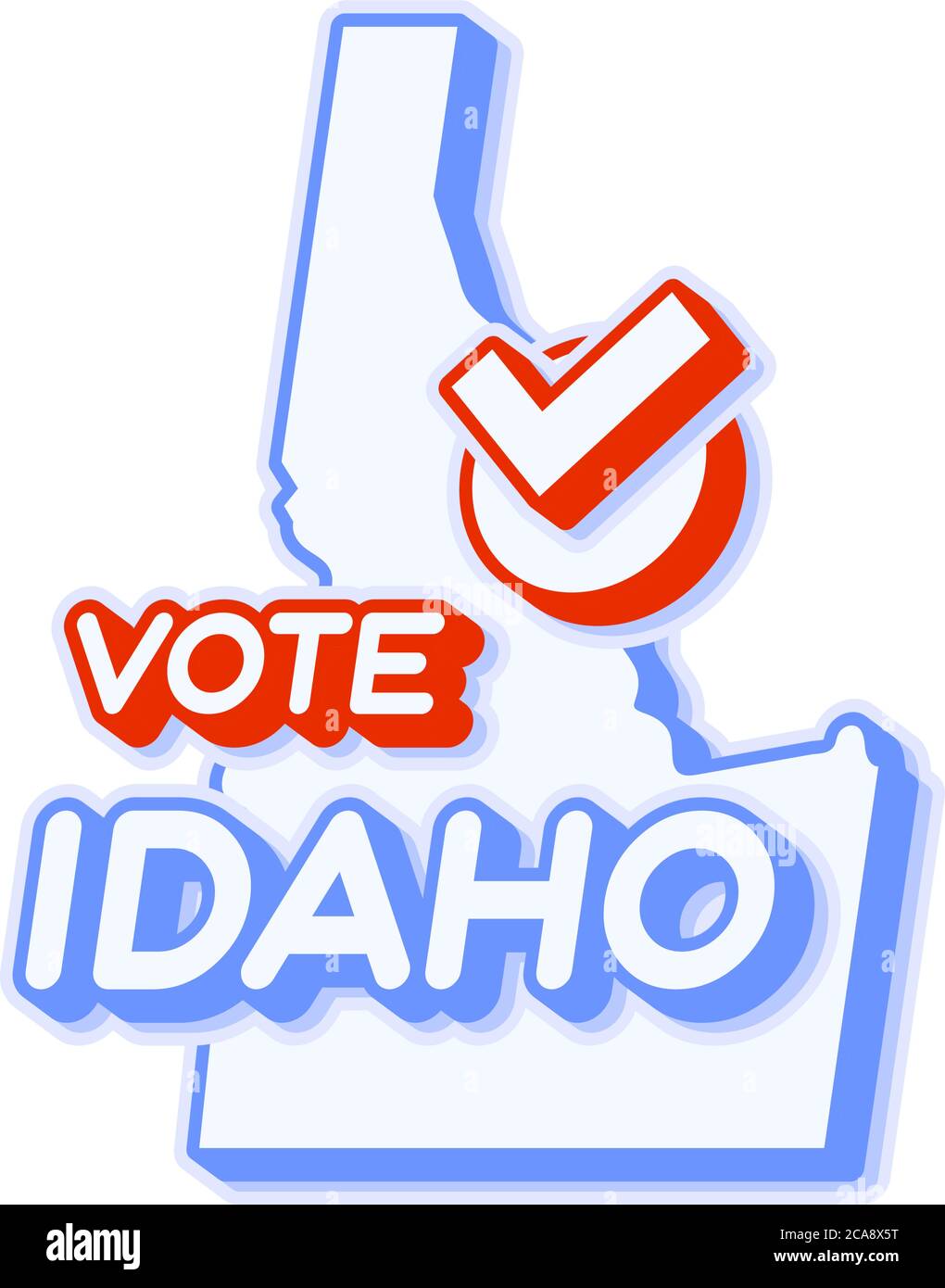 Presidential vote in Idaho USA 2020 vector illustration. State map with