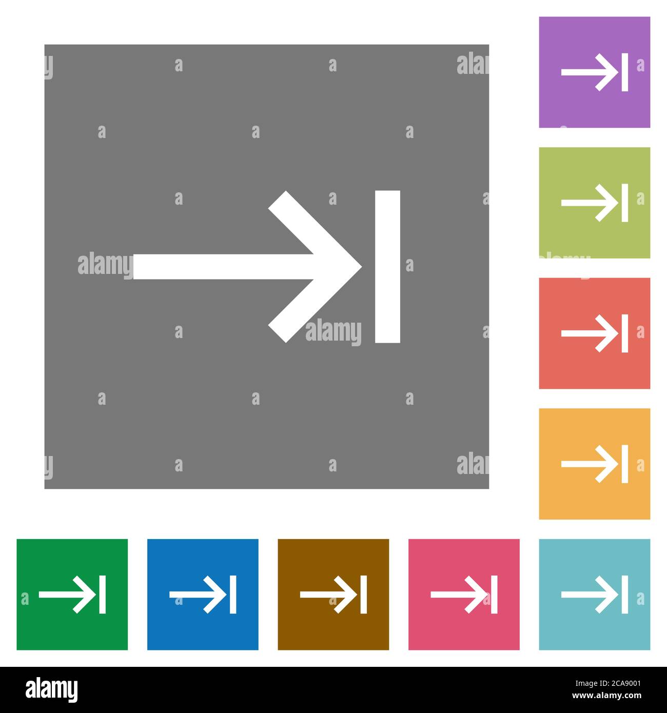 Keyboard tab flat icons on simple color square backgrounds Stock Vector ...