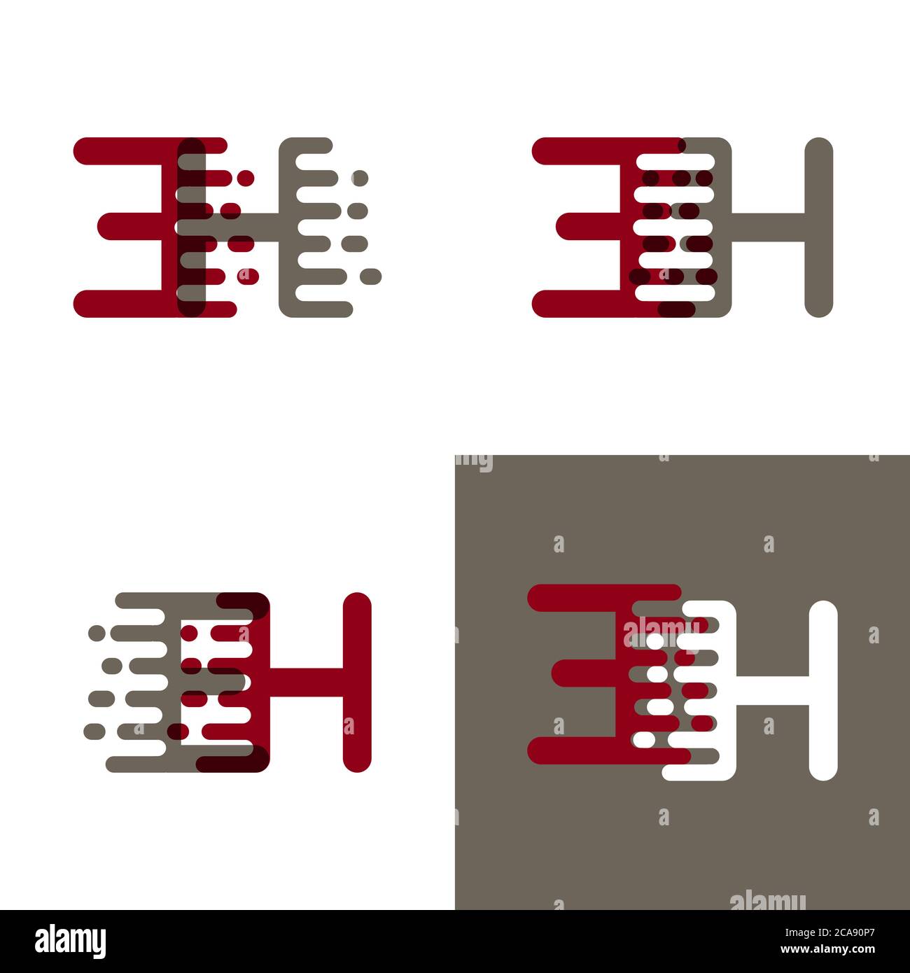 EH letters logo with accent speed in drak red and gray Stock Vector ...