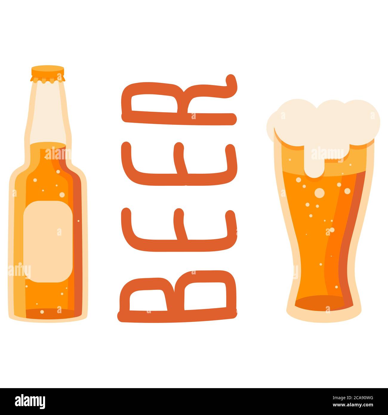 Bottle And Glass Of Beer On White Isolated Backdrop Brewery For Invitation Or Gift Card Notebook Craft Beer Shop Logo Scrapbook Phone Case Or Clo Stock Vector Image Art Alamy