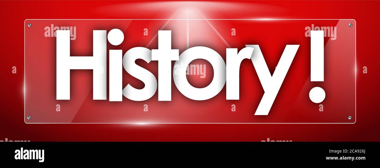 history word in transparent glass shapes Stock Photo Alamy