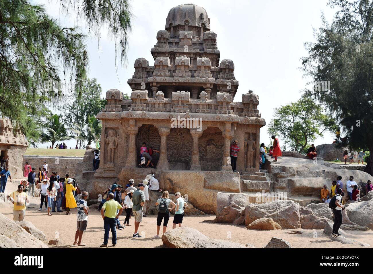 Famous Tamil Nadu landmark Mahabalipuram on 28 Dec 2019 Shore temple