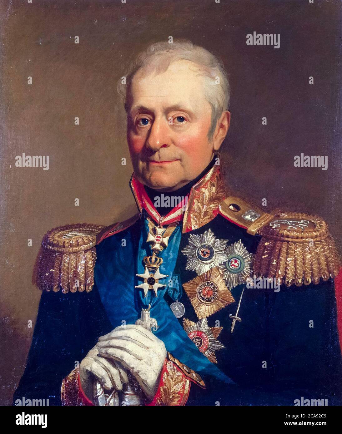 Levin August, Count von Bennigsen (1745-1826), Russian Cavalry General, portrait painting by George Dawe, 1820 Stock Photo