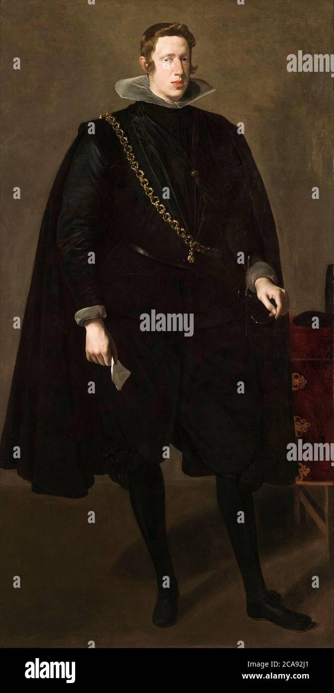 Philip IV (1605-1665), King of Spain, portrait painting by Diego Velázquez, circa 1624 Stock Photo