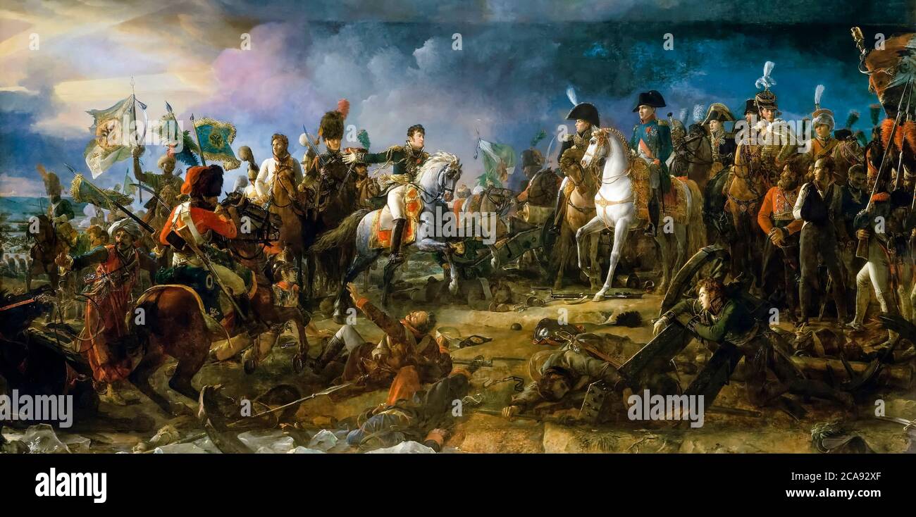 Napoleon Bonaparte at the Battle of Austerlitz, 2nd December 1805, painting by François Gérard, 1810 Stock Photo