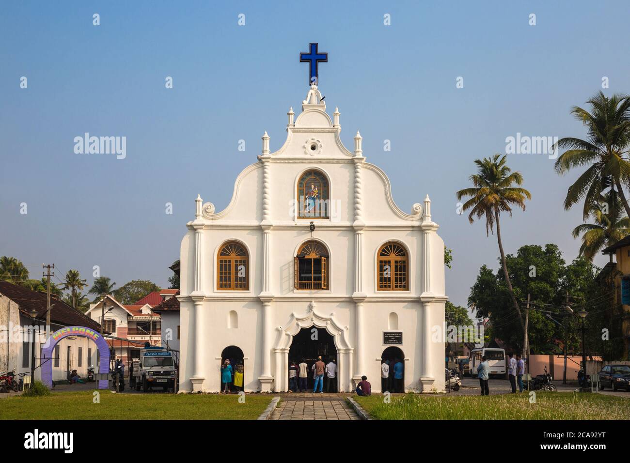 Our Lady of Hope Church on Vipin Island, Cochin (Kochi), Kerala, India, Asia Stock Photo
