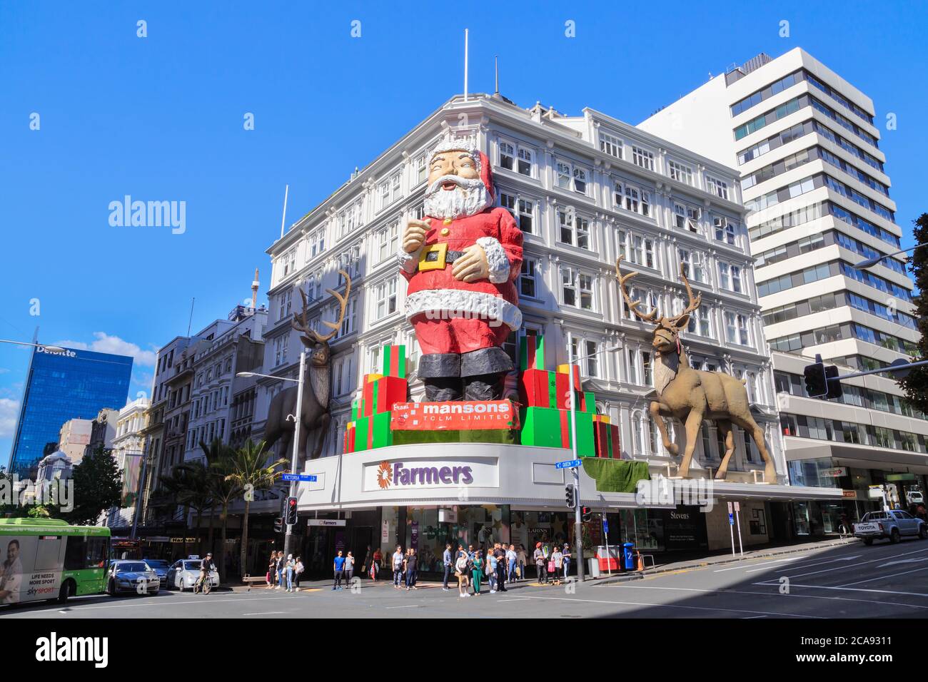 Auckland, New Zealand December 21 2019 The famous "Farmers Santa", a