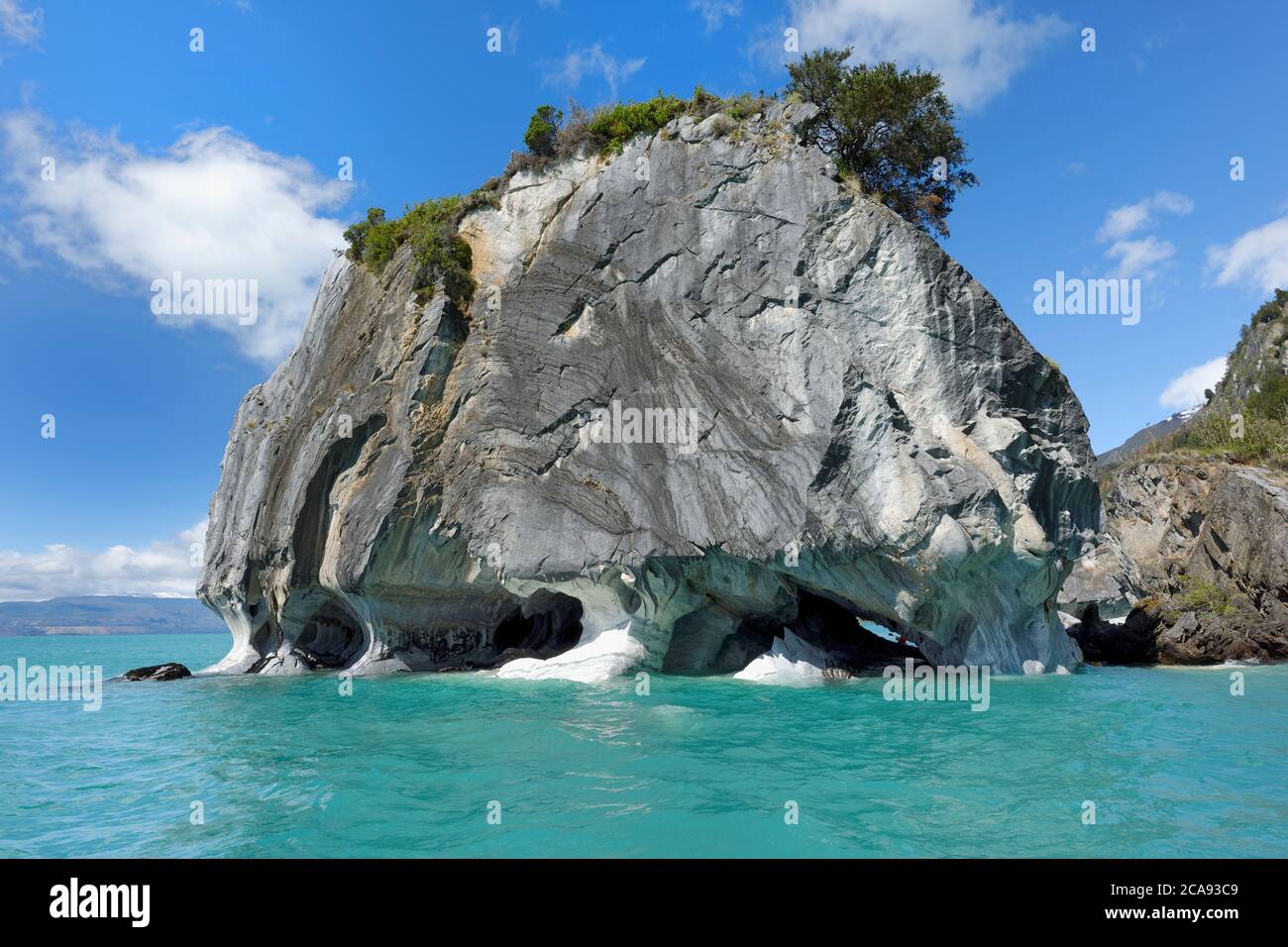 Marble Caves Sanctuary, Marble Cathedral on General Carrera Lake, Puerto Rio Tranquilo, Aysen Region, Patagonia, Chile, South America Stock Photo