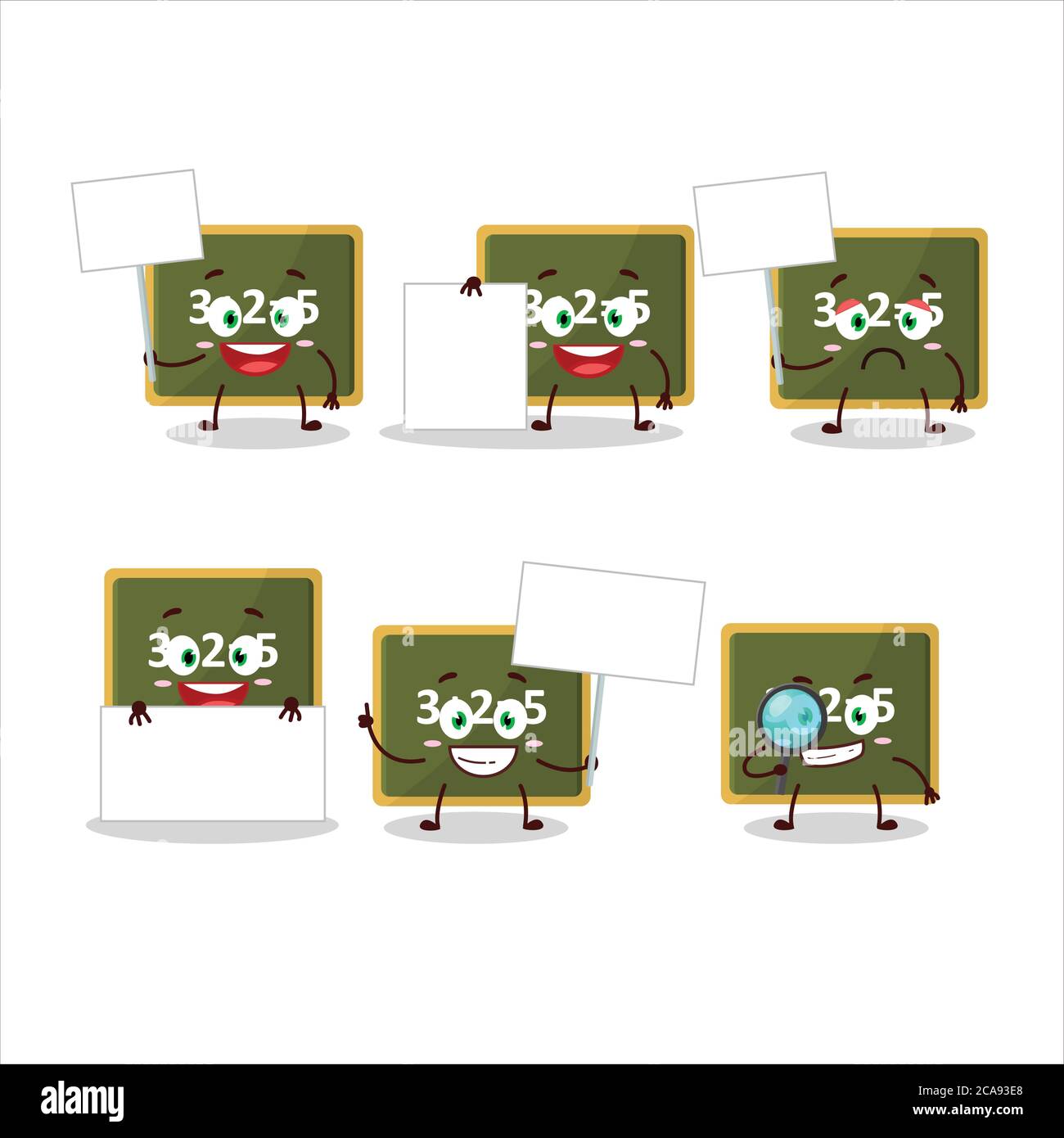 Chalk board cartoon character bring information board Stock Vector