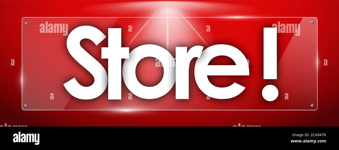 store-word-in-transparent-glass-shapes-stock-photo-alamy
