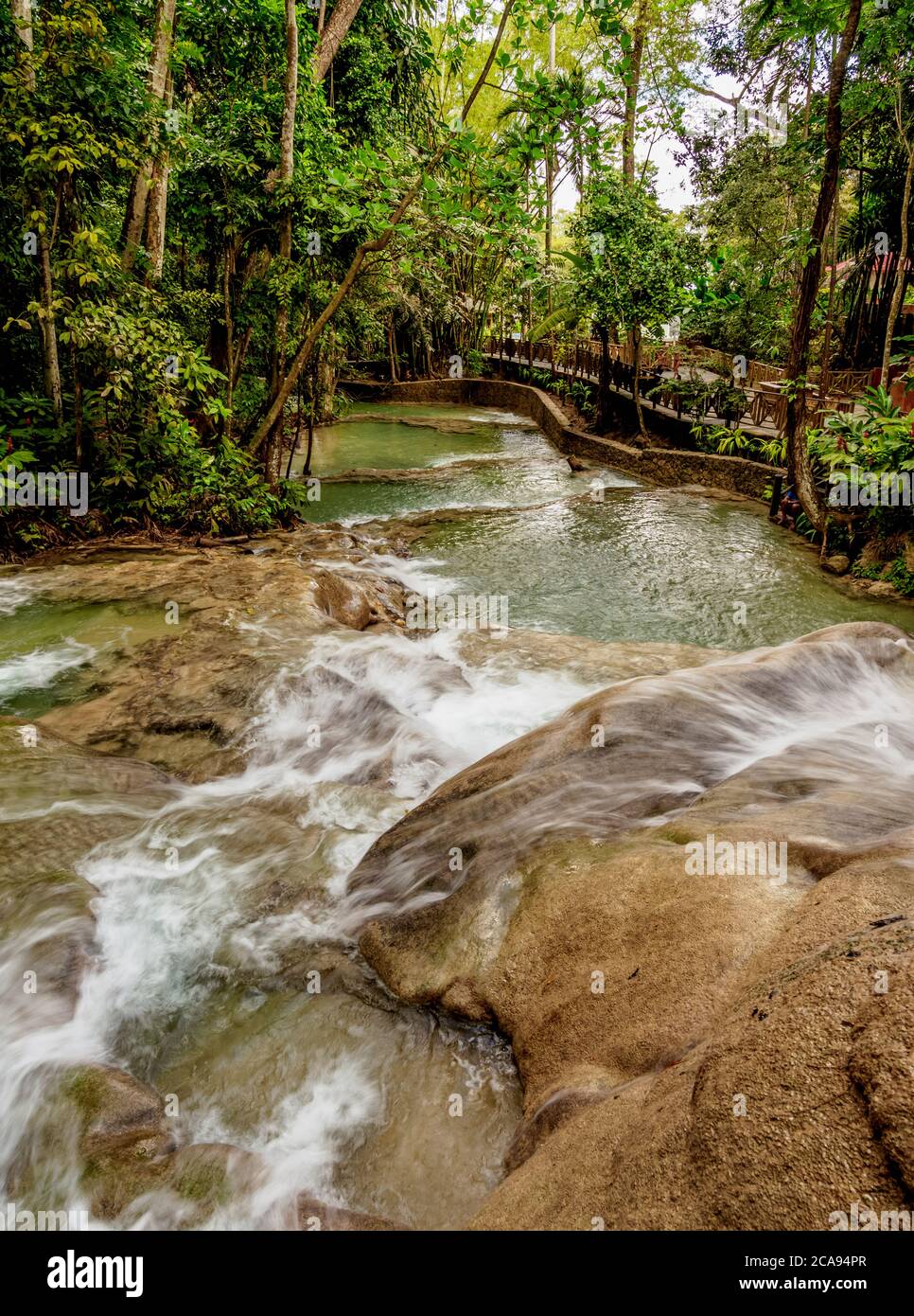 Dunn's River Falls, Ocho Rios, Saint Ann Parish, Jamaica, West Indies, Caribbean, Central America Stock Photo