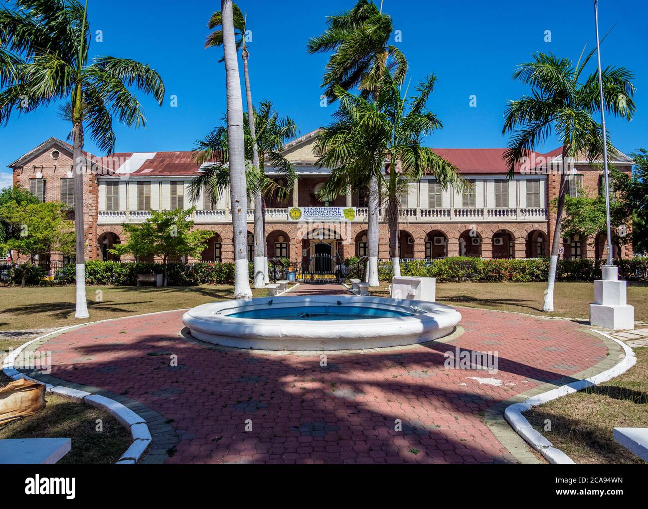 Parish Council Building, former House of Assembly, Main Square, Spanish Town, Saint Catherine Parish, Jamaica, West Indies, Caribbean Stock Photo