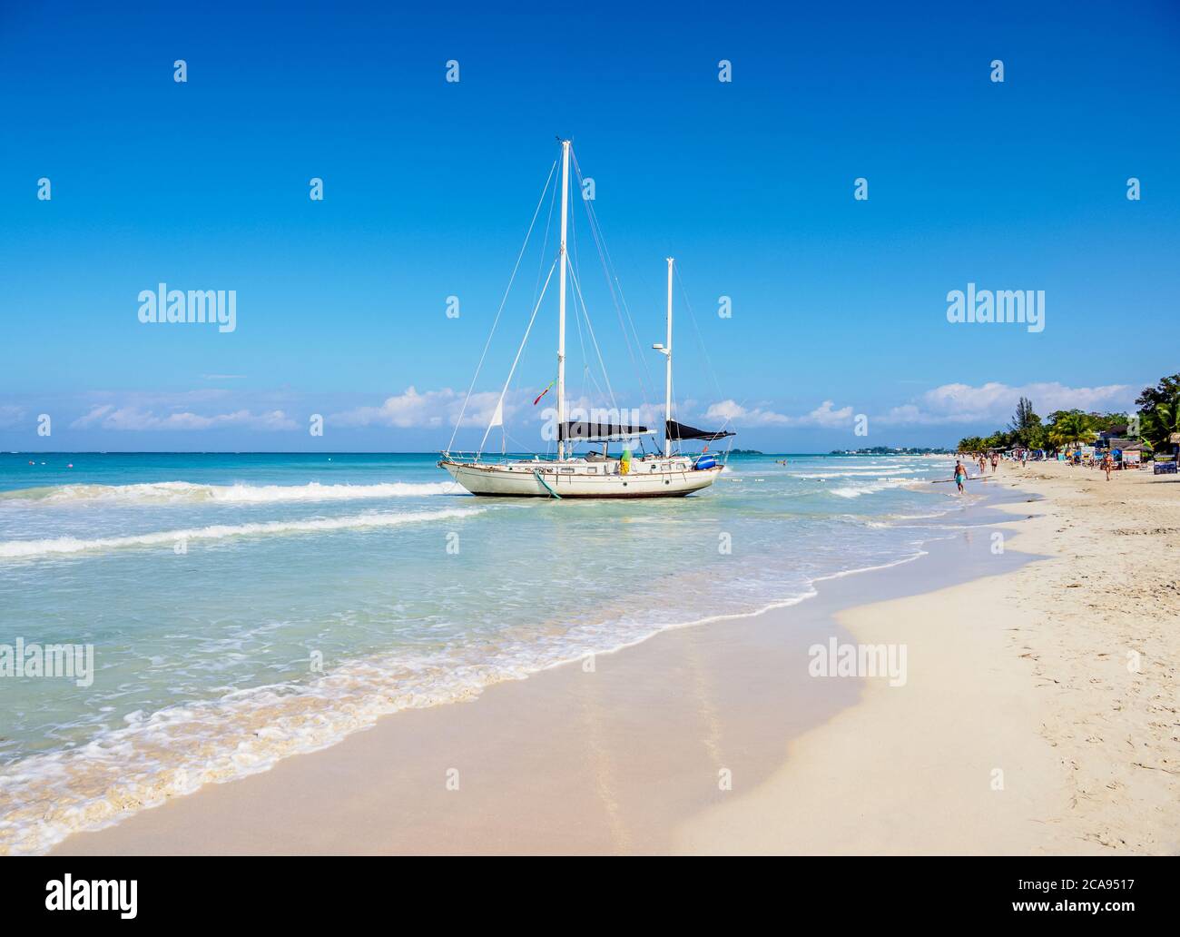 Sailing Ship at Seven Mile Beach, Long Bay, Negril, Westmoreland Parish