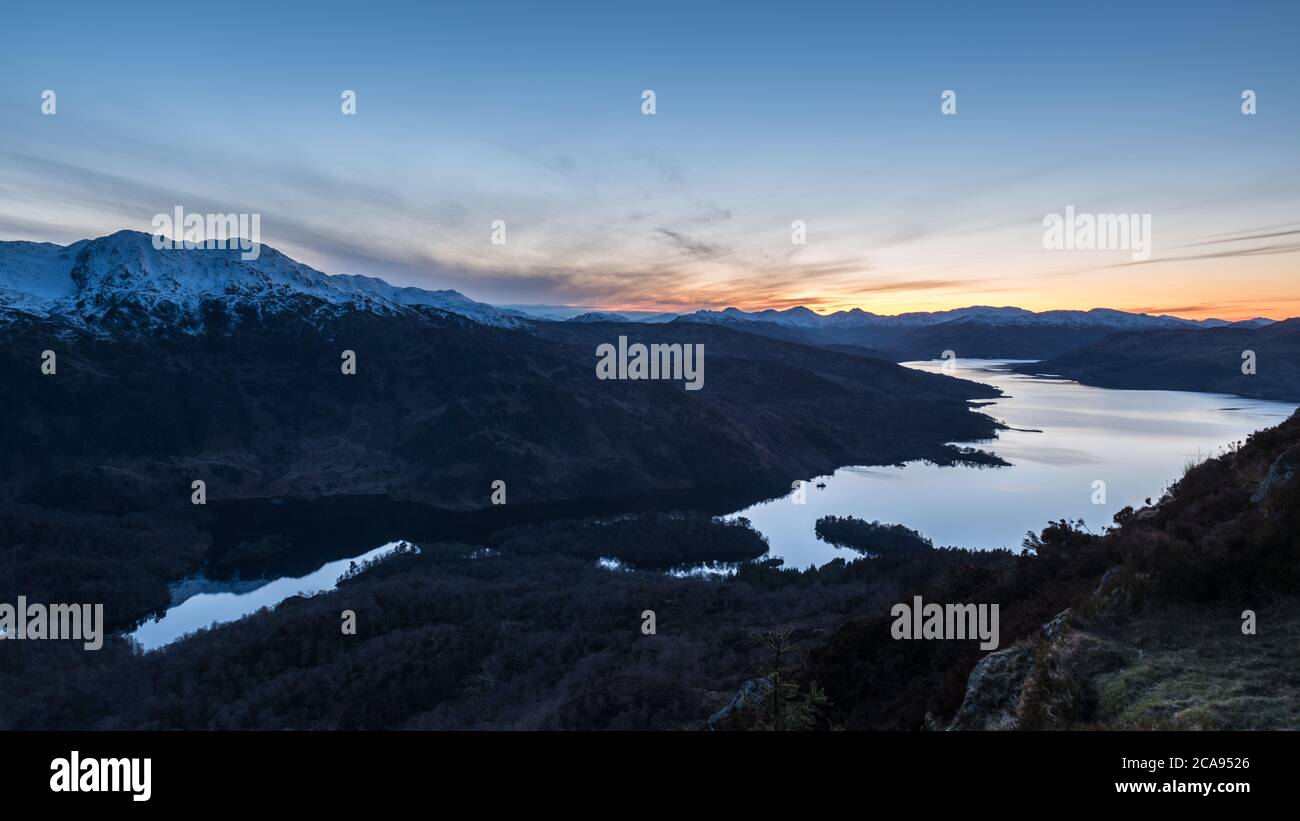 Ben A'an, one of the most popular of Scotland's smaller hills with stunning views over Loch Katrine, The Trossachs, Scotland, United Kingdom, Europe Stock Photo