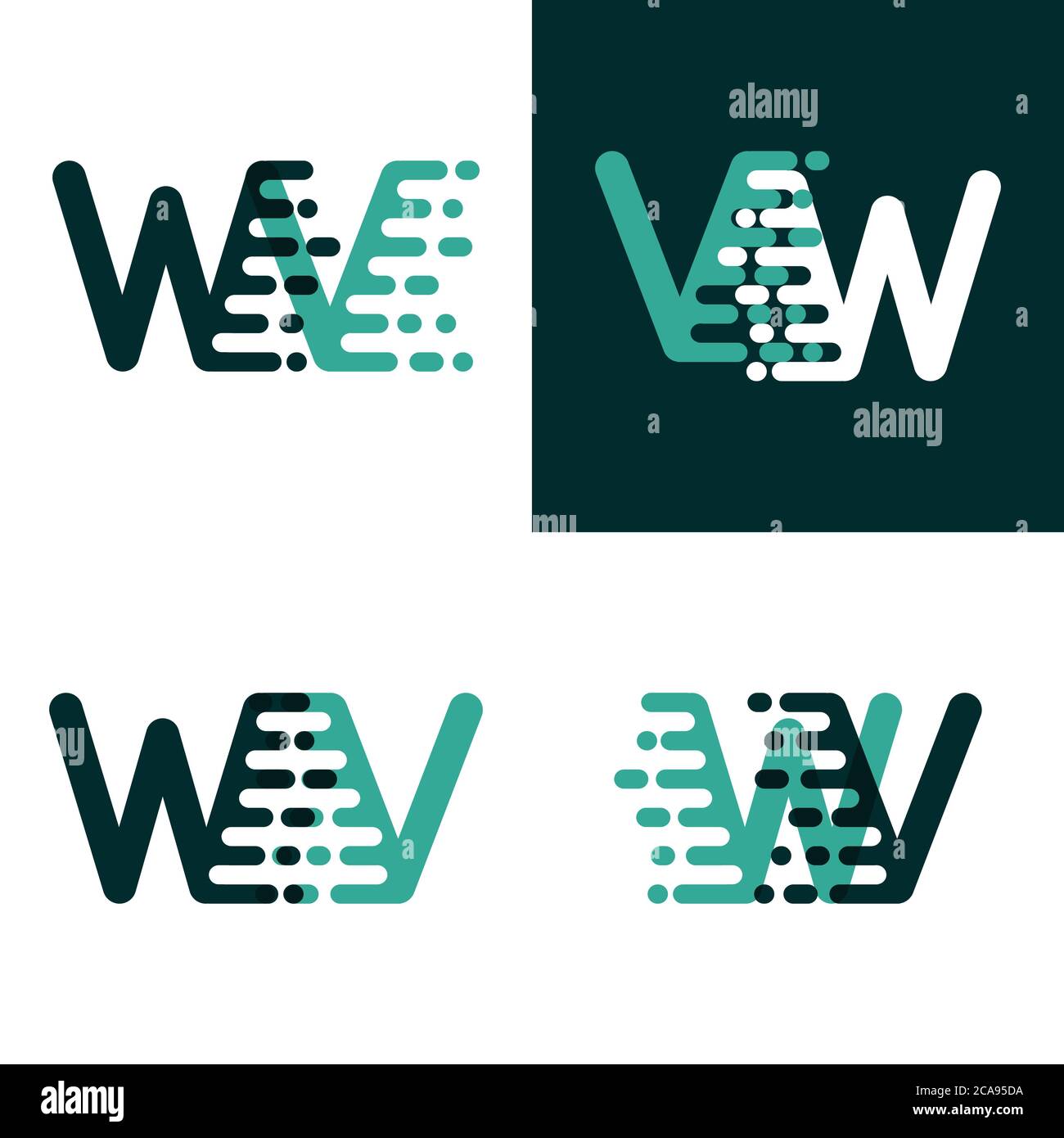 Wv Lettering WV letters logo with accent speed green and dark green Stock Vector ...