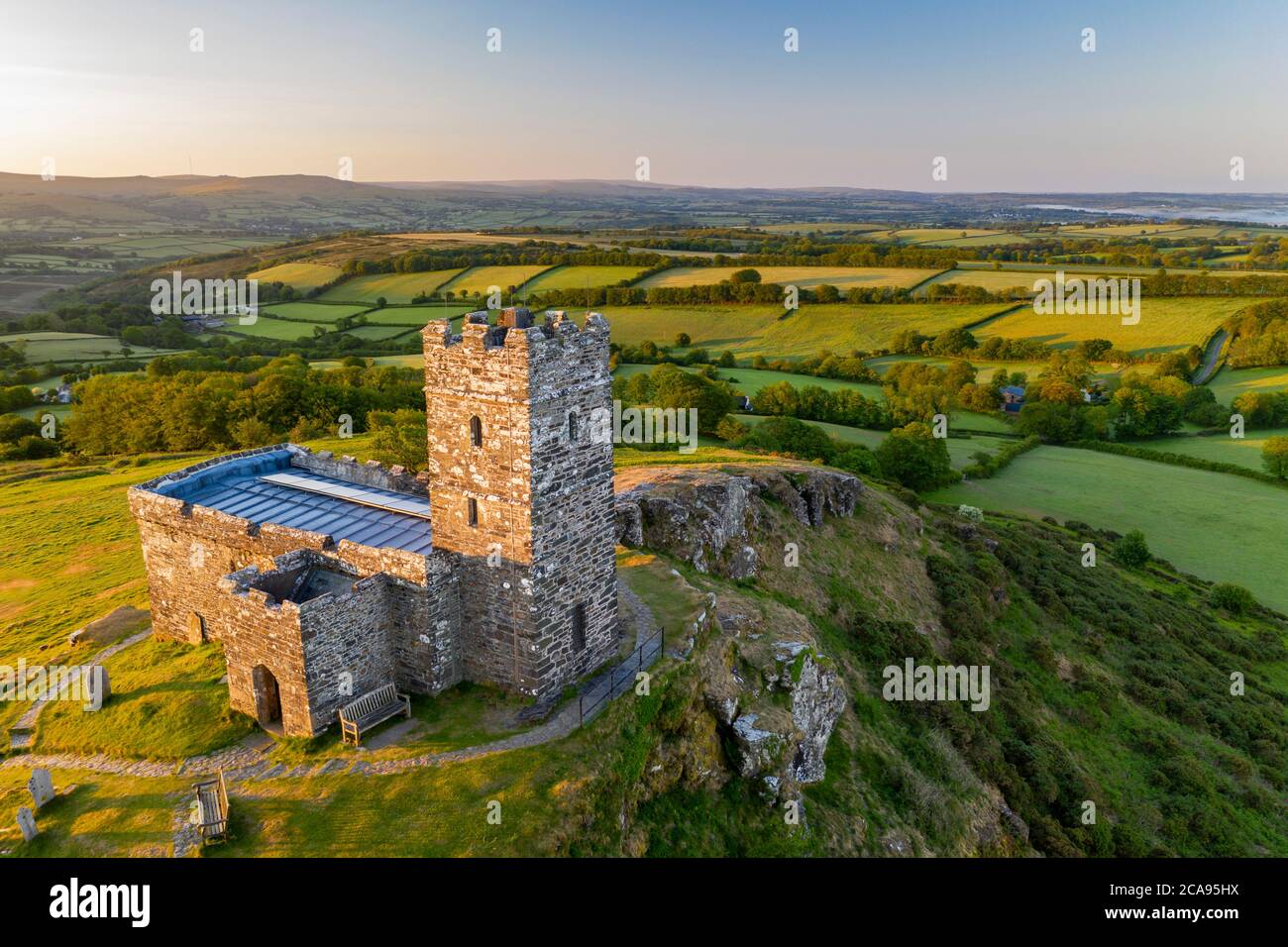 The Church of St. Michael De Rupe on Brentor in Dartmoor National Park ...