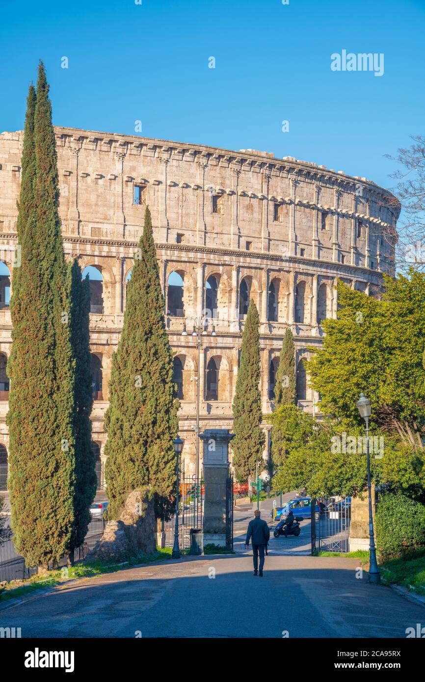 Coliseum,Parco del Colle Oppio, UNESCO World Heritage Site, Rome, Lazio, Italy, Europe Stock Photo