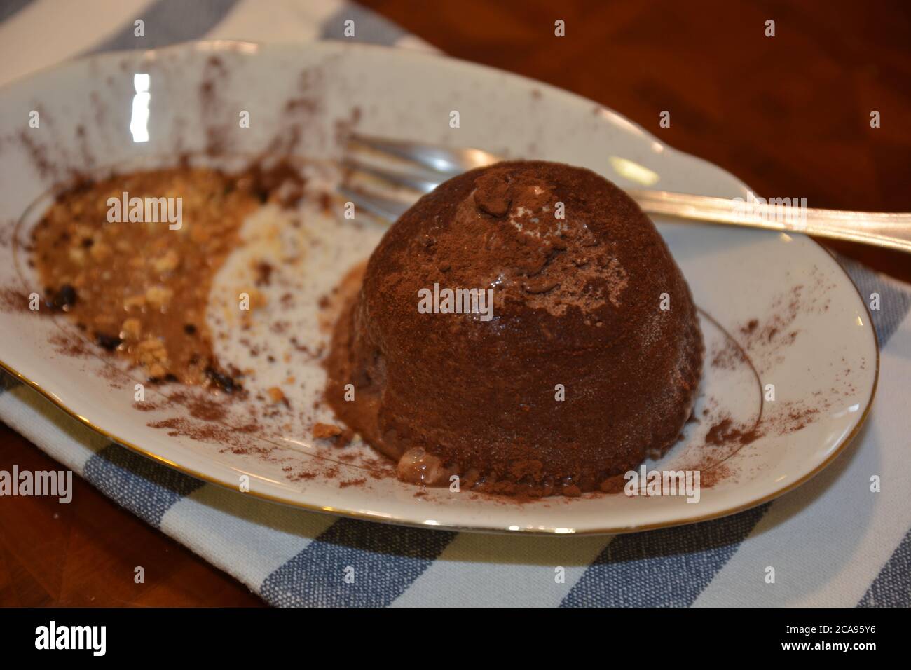 black tartufo ice cream with chocolate and cocoa Stock Photo - Alamy