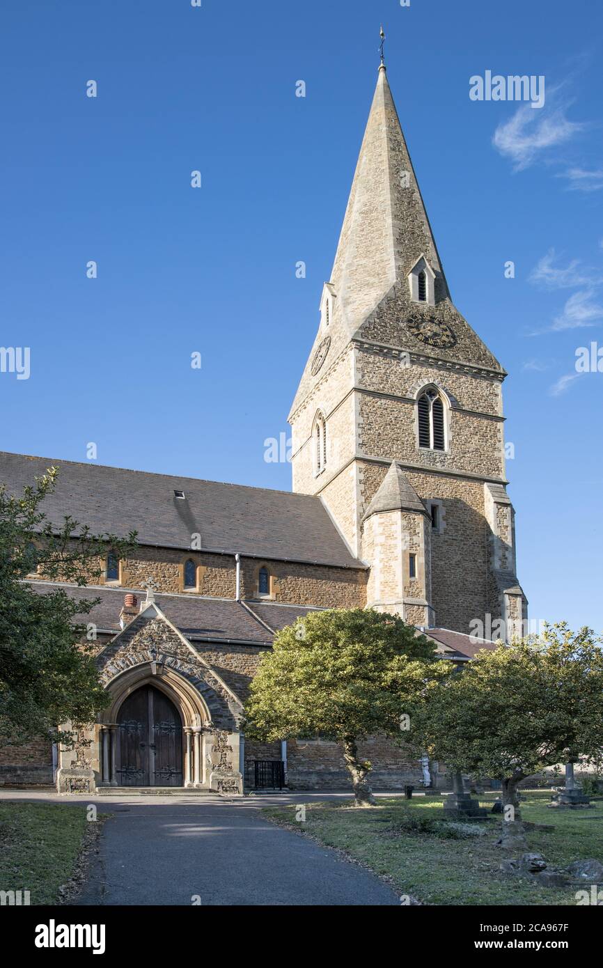 the parish church of christ church in esher surrey Stock Photo - Alamy