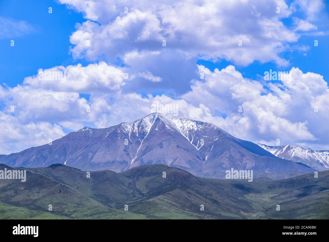 view from Tibetan Buddhist monastery Arou Temple.A famous historic site in Qilian,Qinghai China. Stock Photo