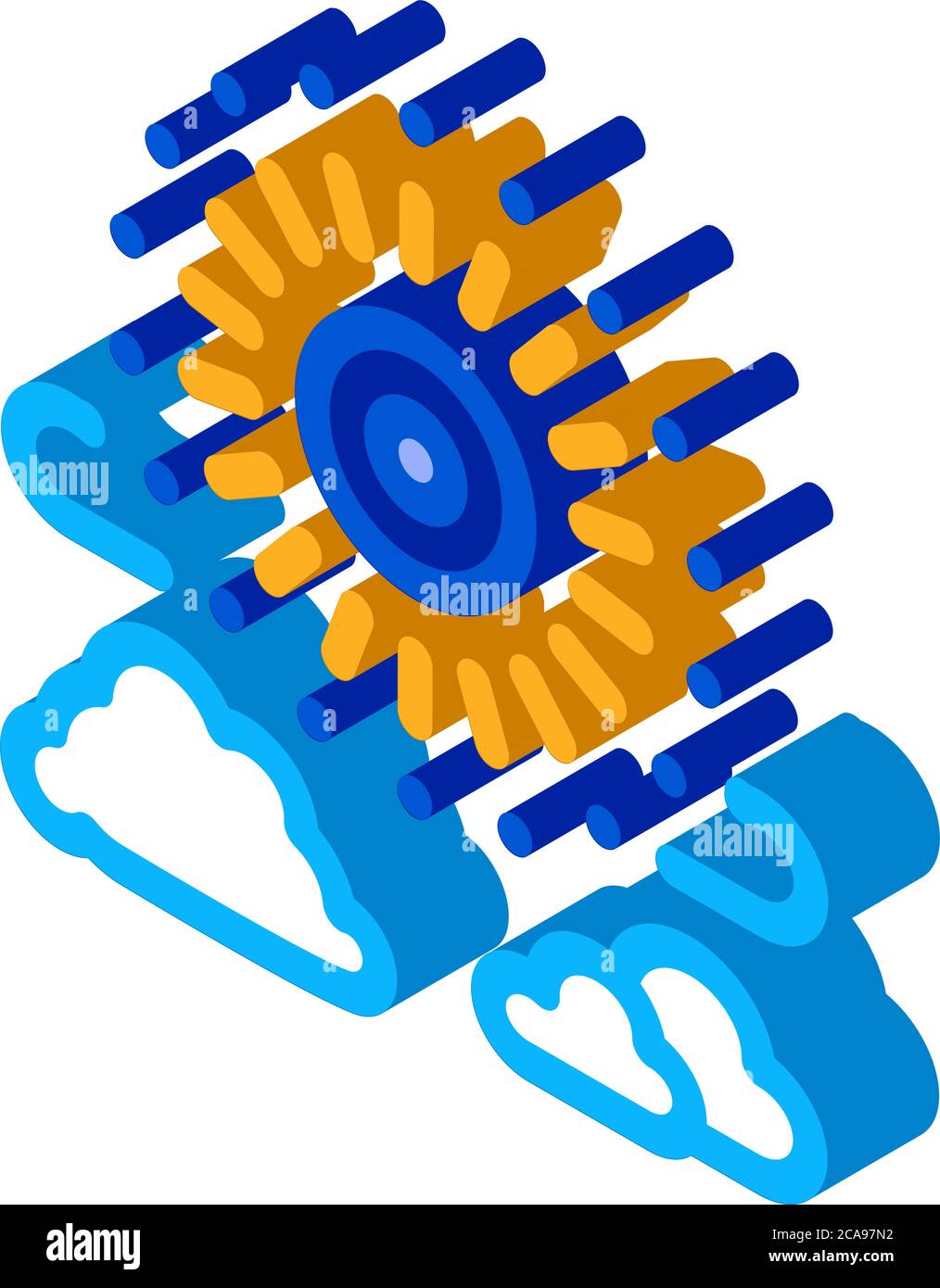 firework salute isometric icon vector illustration Stock Vector