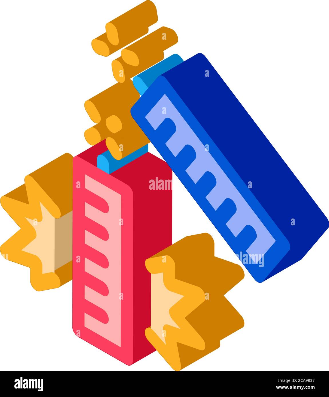 explosive firework isometric icon vector illustration Stock Vector