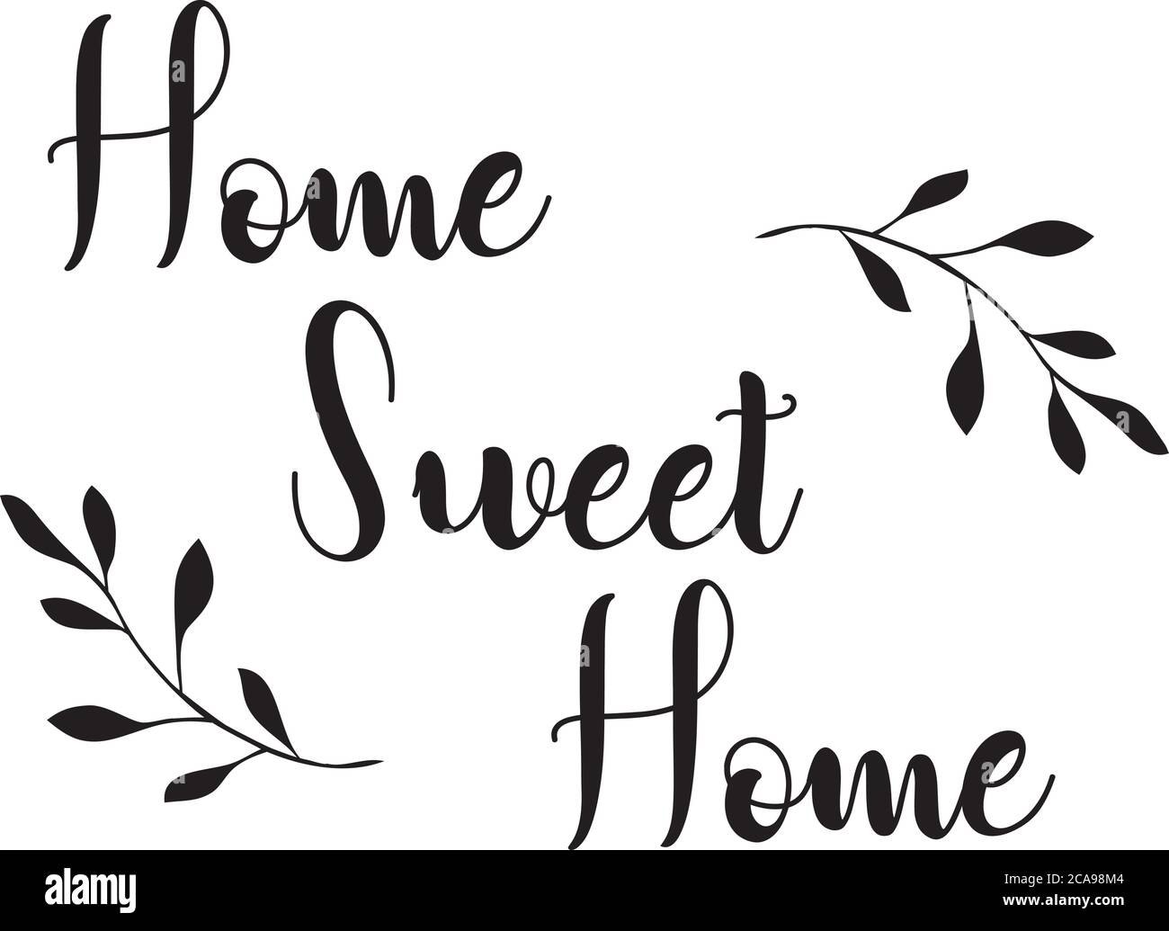 vector illustration of home sweet home. handwriting background. Stock Vector