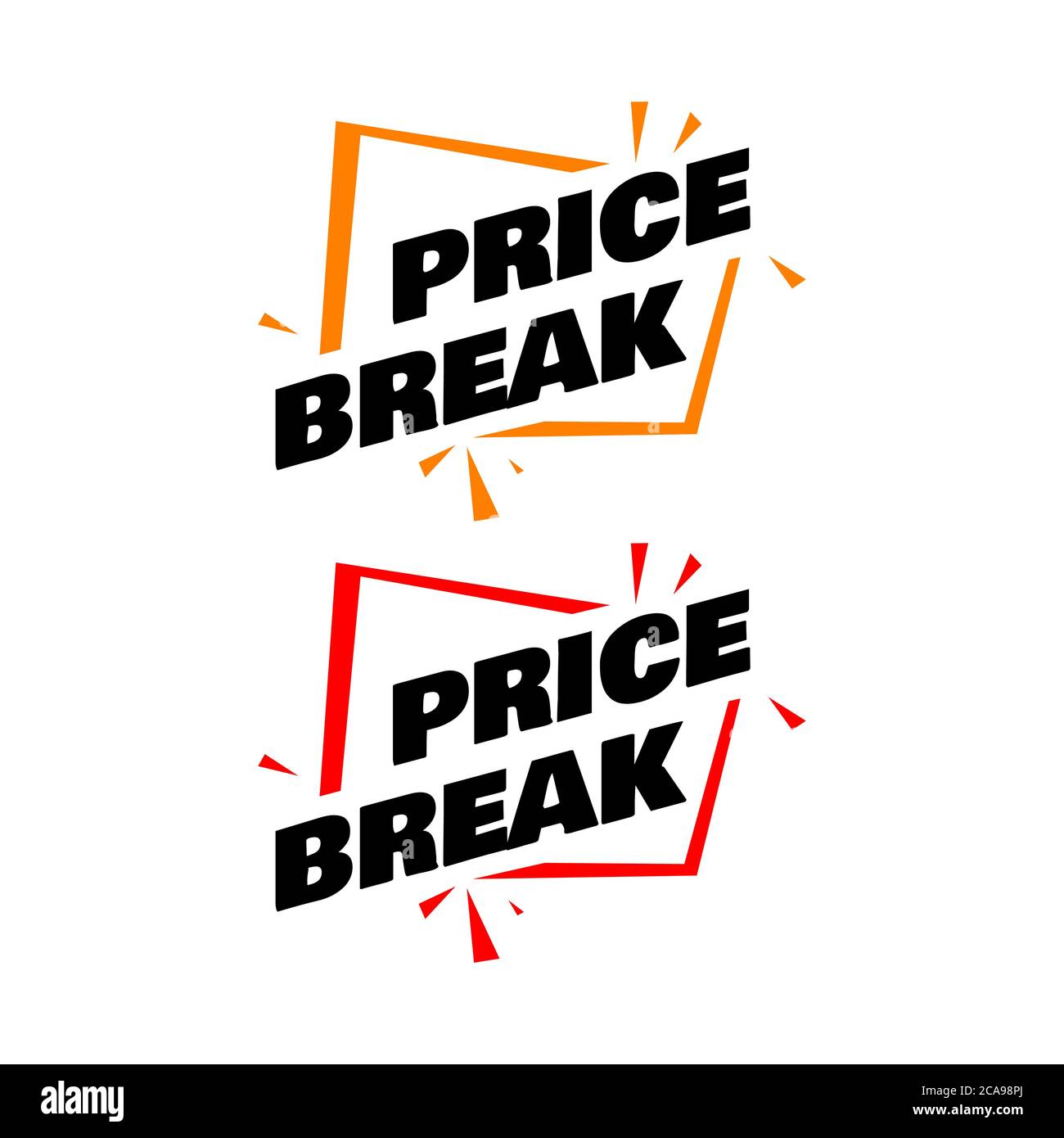 Price break stamp vector promotional template illustration on white