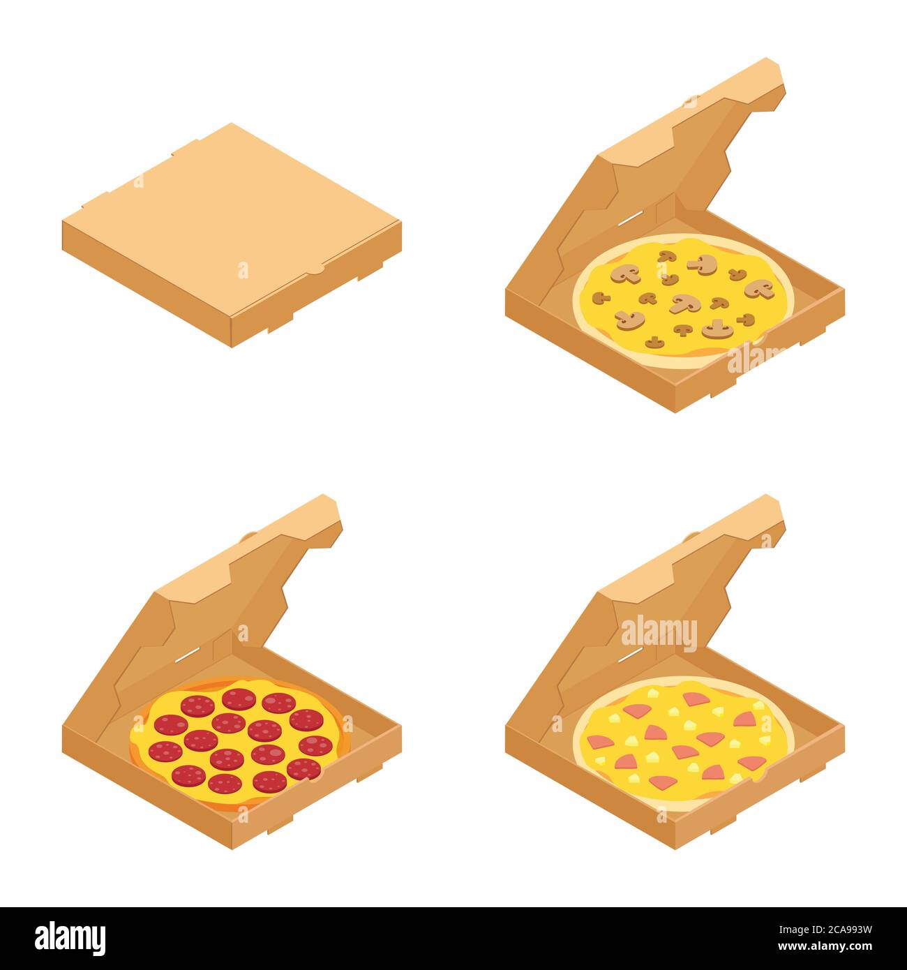 Stock Vector Design Of Boxes For Pizza Stock Illustration