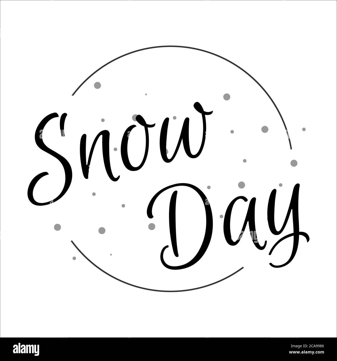 snow day lettering vector isolated in white background Stock Vector