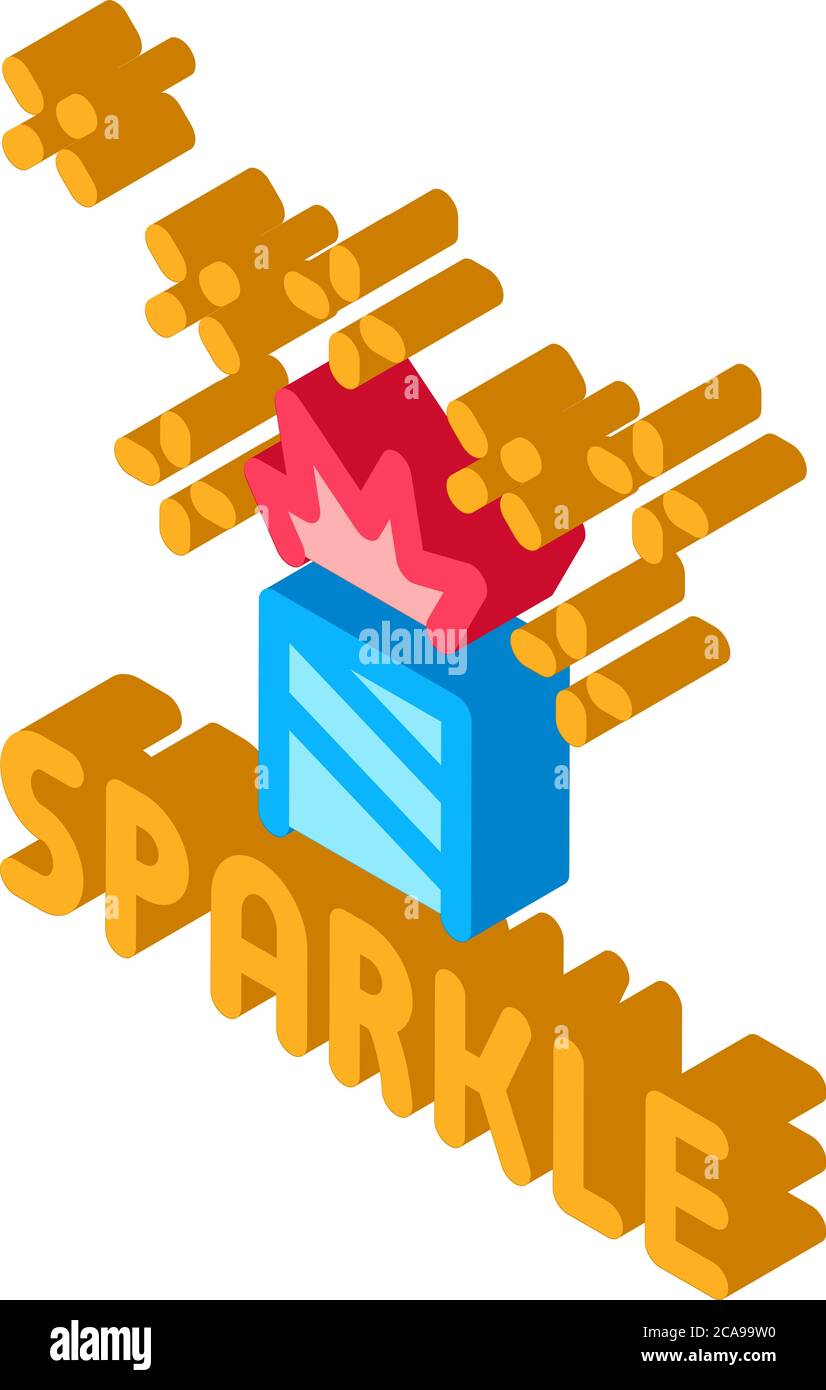 sparkle firework isometric icon vector illustration Stock Vector