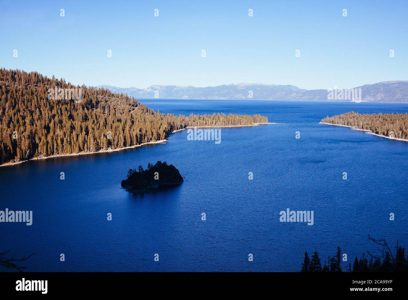 Emerald Bay State Park with Fannette Island Stock Photo