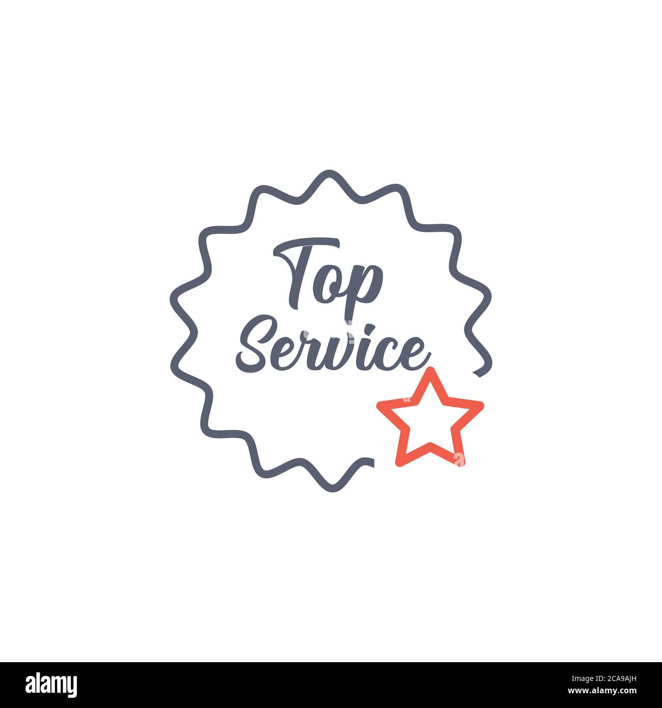 top service badge with star. Quality Assurance and Quality Control