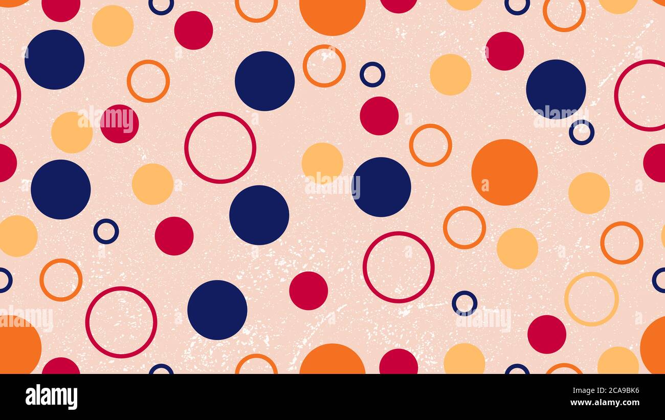 circles seamless patterns on retro background with vintage retro style template Stock Vector
