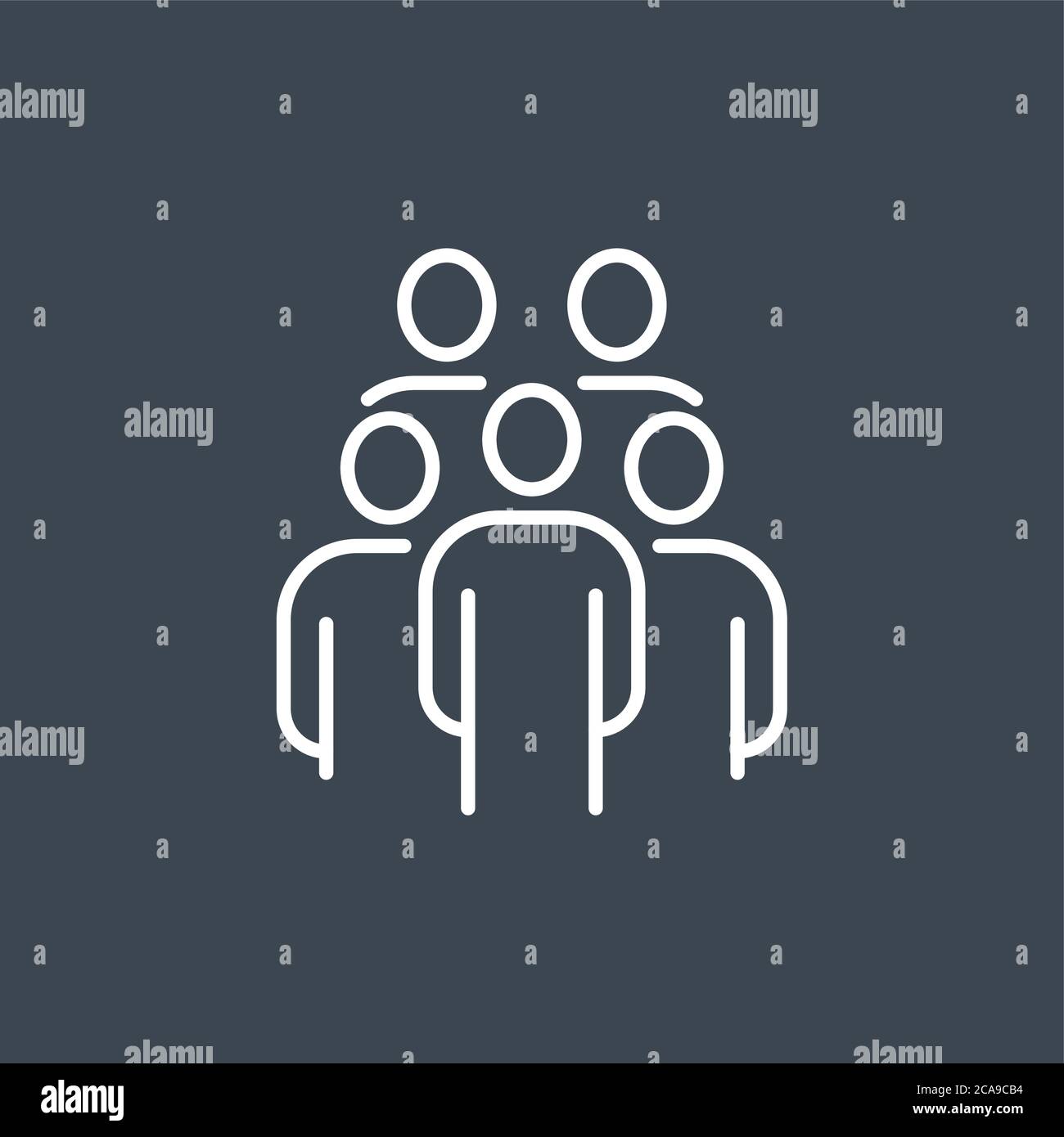 Group of people related vector thin line icon. Stock Vector