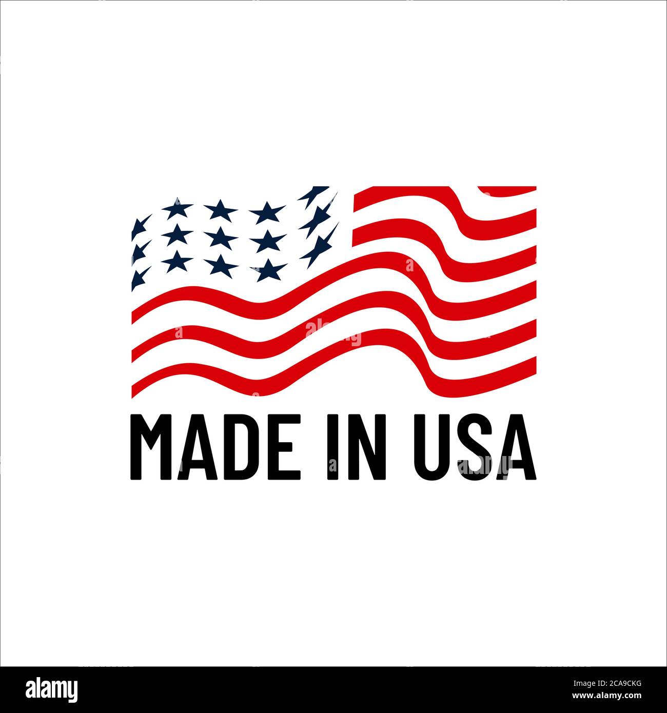 made in USA sign logo american flag US icon vector with red blue star