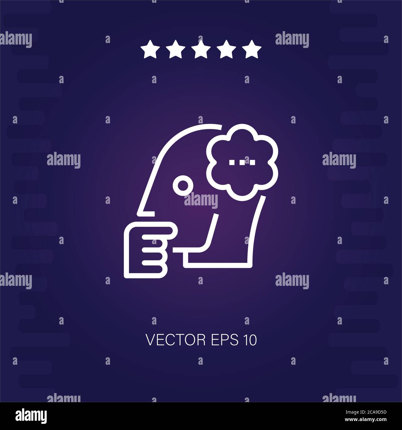 thinking vector icon modern illustration Stock Vector