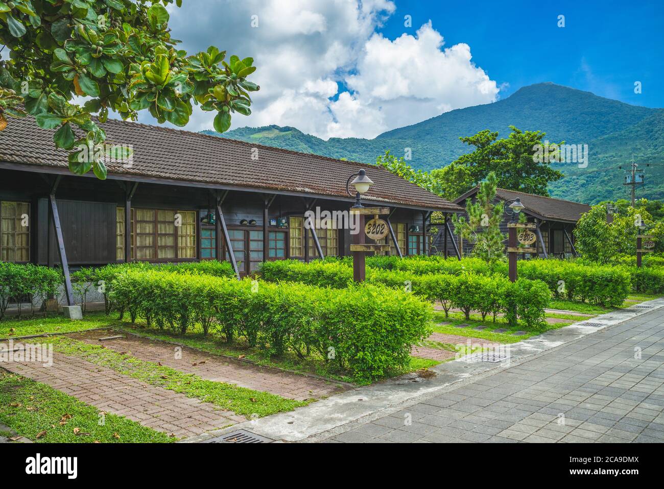 ancient dormitory of hualien tourism sugar factory in taiwan Stock Photo