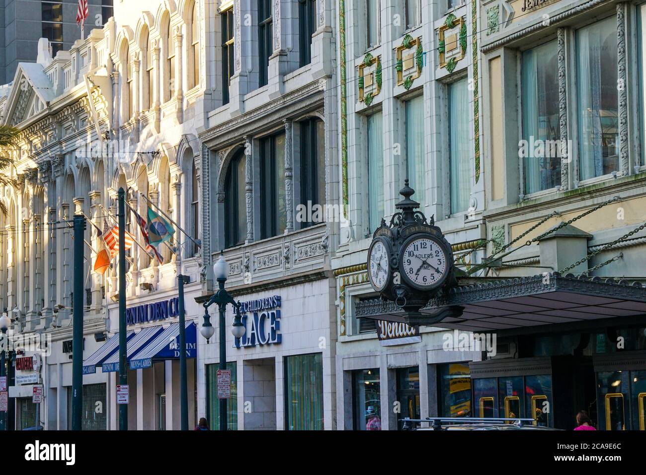 New Orleans - 04/15/2018 : details of old buildings in Canal Street Stock Photo