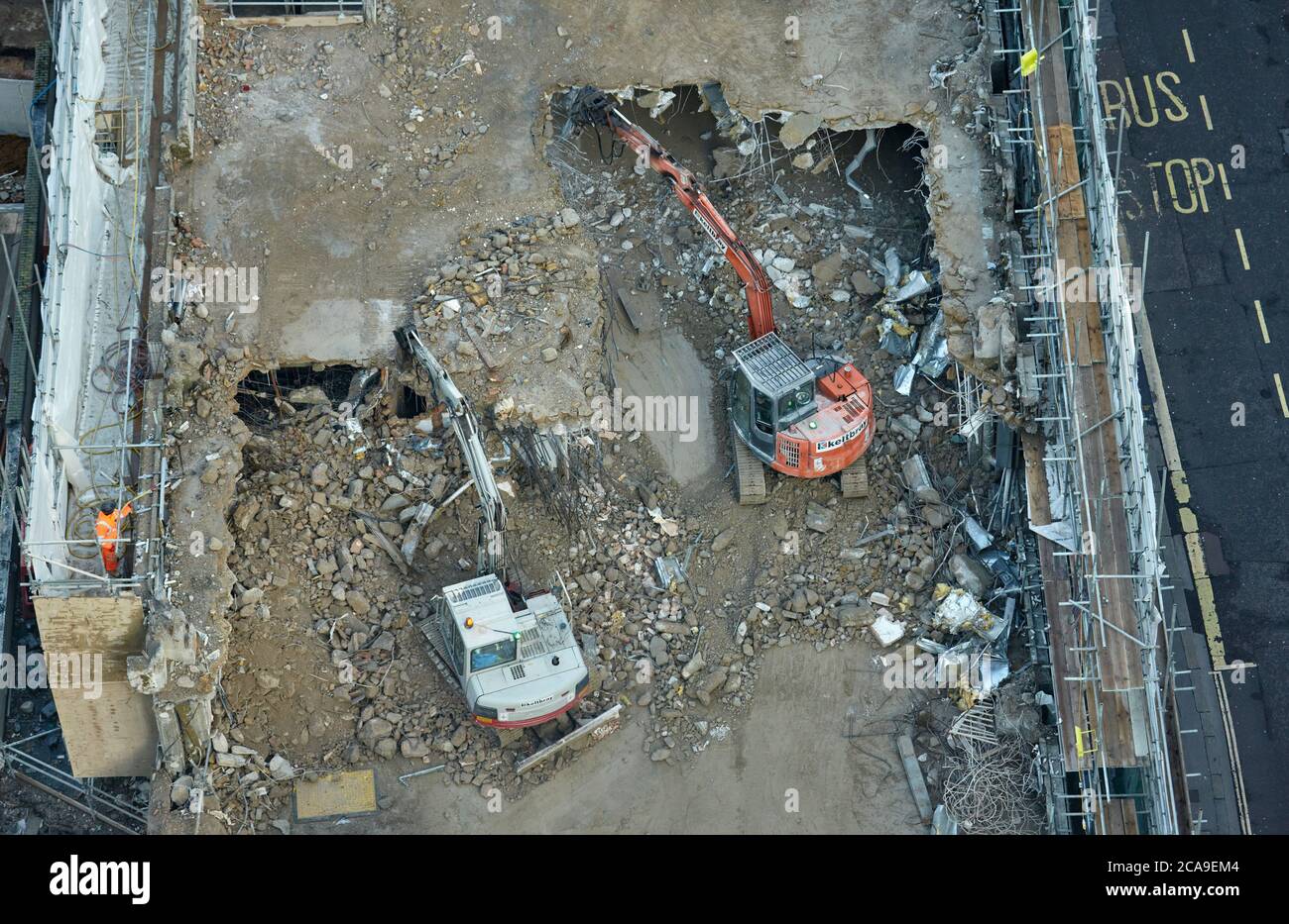 Demolition of Fenchurch street, London, UK. Stock Photo