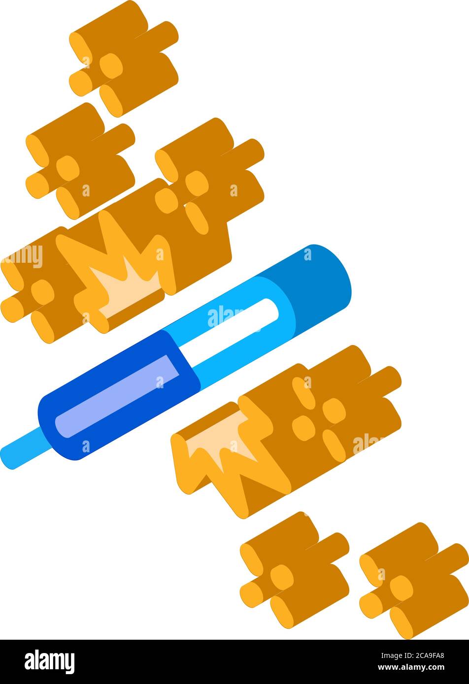 firework sparkler isometric icon vector illustration Stock Vector